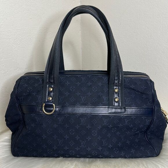 💯 Authentic Louis Vuitton Rare Navy Blue Monogram Josephine GM Boston Speedy🍀 - Picture 1 of 16